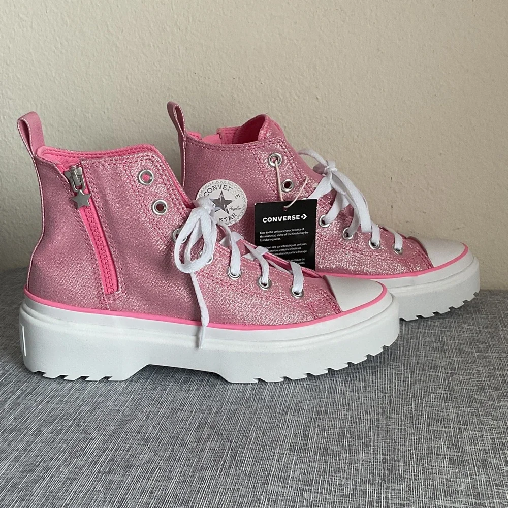 New Converse All Star Sparke Pink Platform High-Top Sneakers Junior 6/ Womens 8